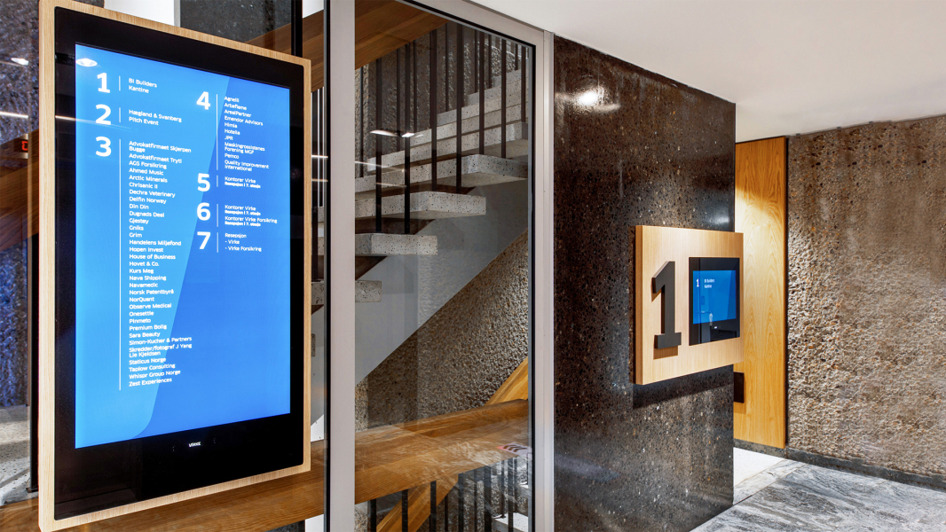 XPO Screens Narrowcasting Digital signage Invite XASTing Elevator Screens Internal communication Virke dSignage