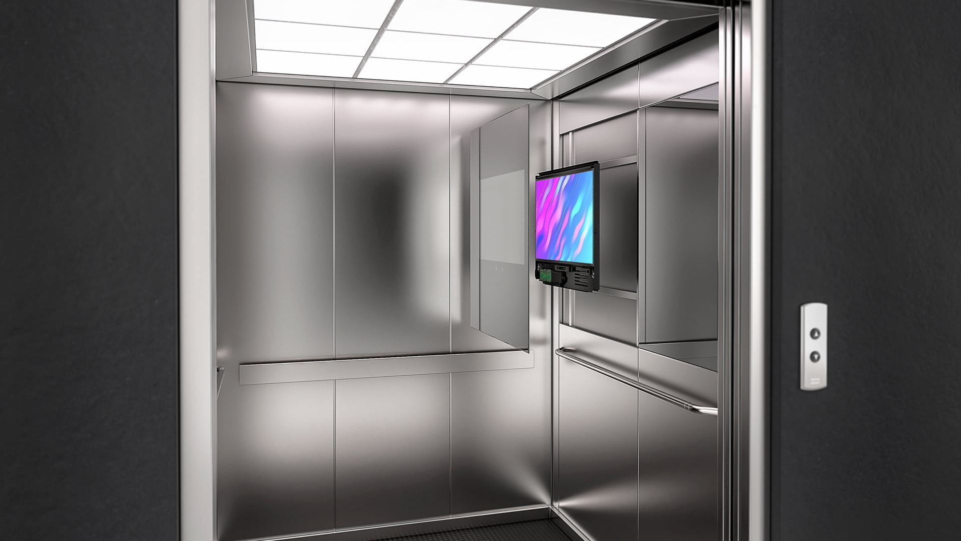 XPO Screens Narrowcasting Digital signage Interio XASTing Elevator Screens