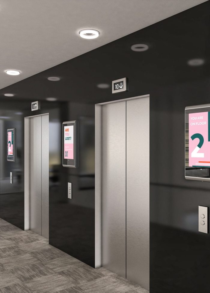 XPO Screens Narrowcasting Digital signage Invite XASTing Elevator Screens Internal communication Wayfinding