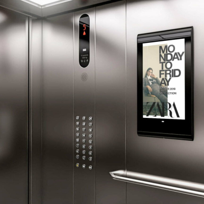 XPO Screens Narrowcasting Digital signage Invite XASTing DOOH Advertising Elevator Screens Zara