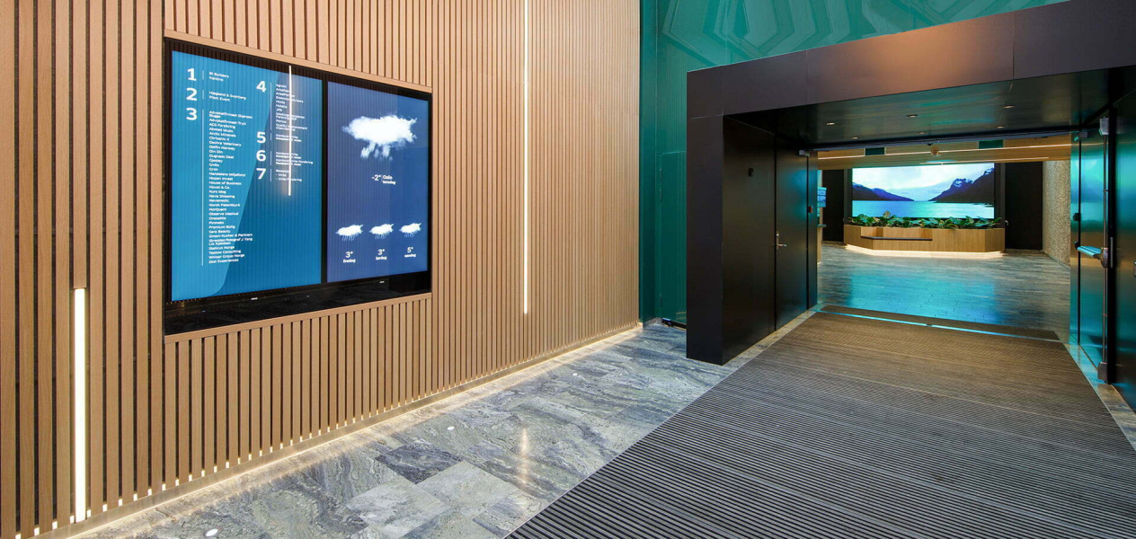 XPO Screens Narrowcasting Digital signage Invite XASTing Internal communication Smart buildings Virke Dsignage