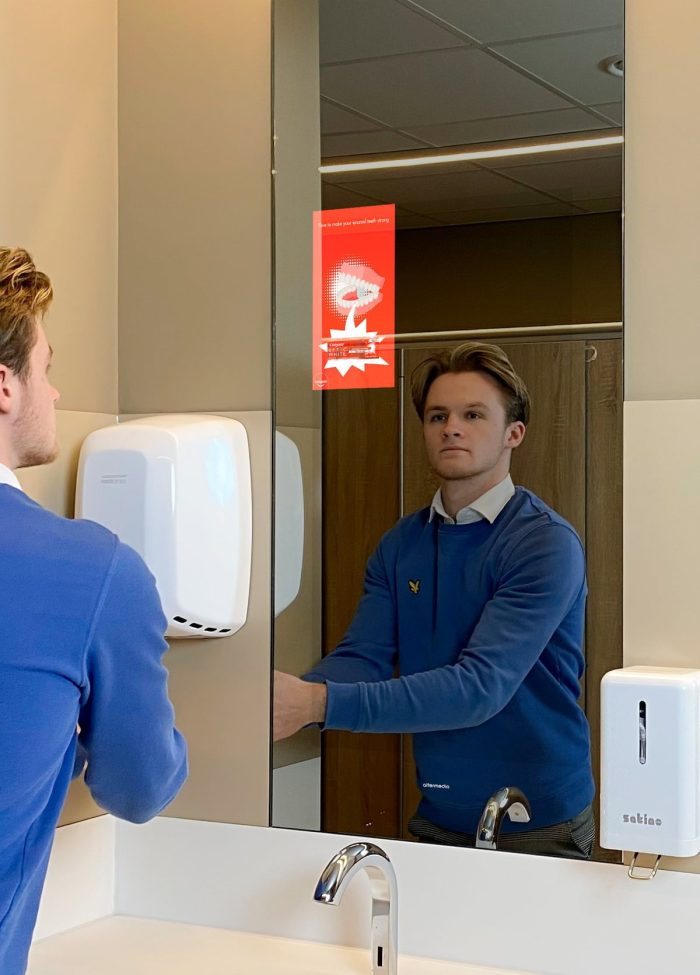 XPO Screens Narrowcasting Digital signage Invite XASTing DOOH Advertising Restroom media Smart mirror Colgate