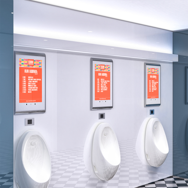 XPO Screens Narrowcasting Digital signage Invite XASTing Internal communication Restroom media