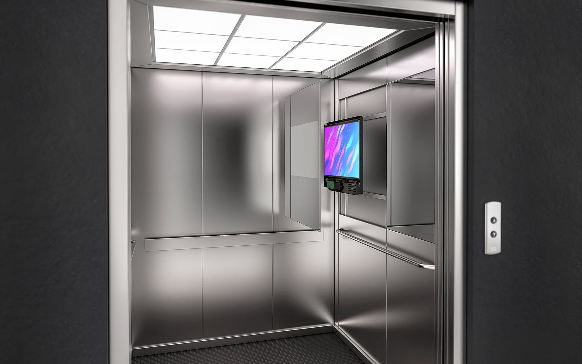 XPO Screens Narrowcasting Digital signage Interio XASTing Elevator Screens