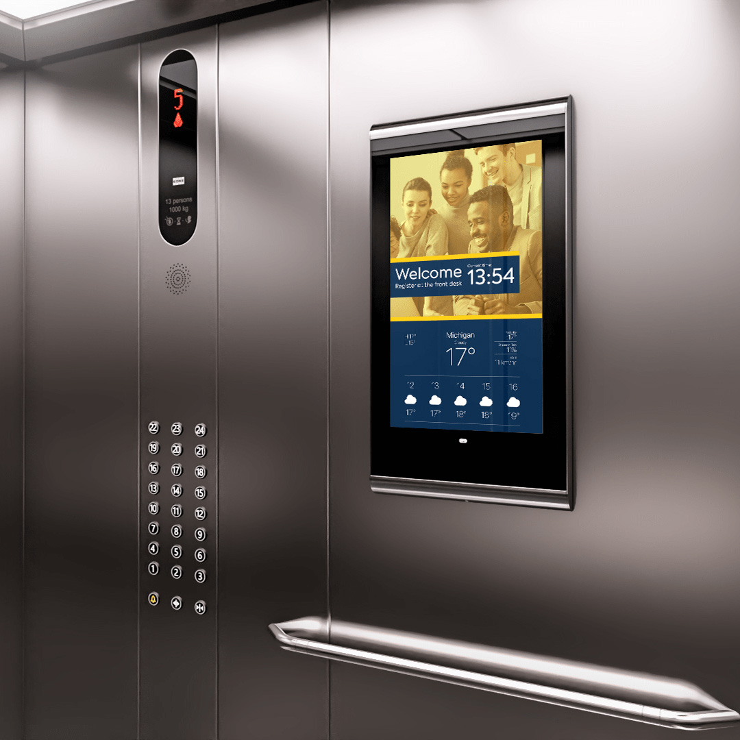 XPO Screens Narrowcasting Digital signage Invite XASTing Elevator Screens Internal communication