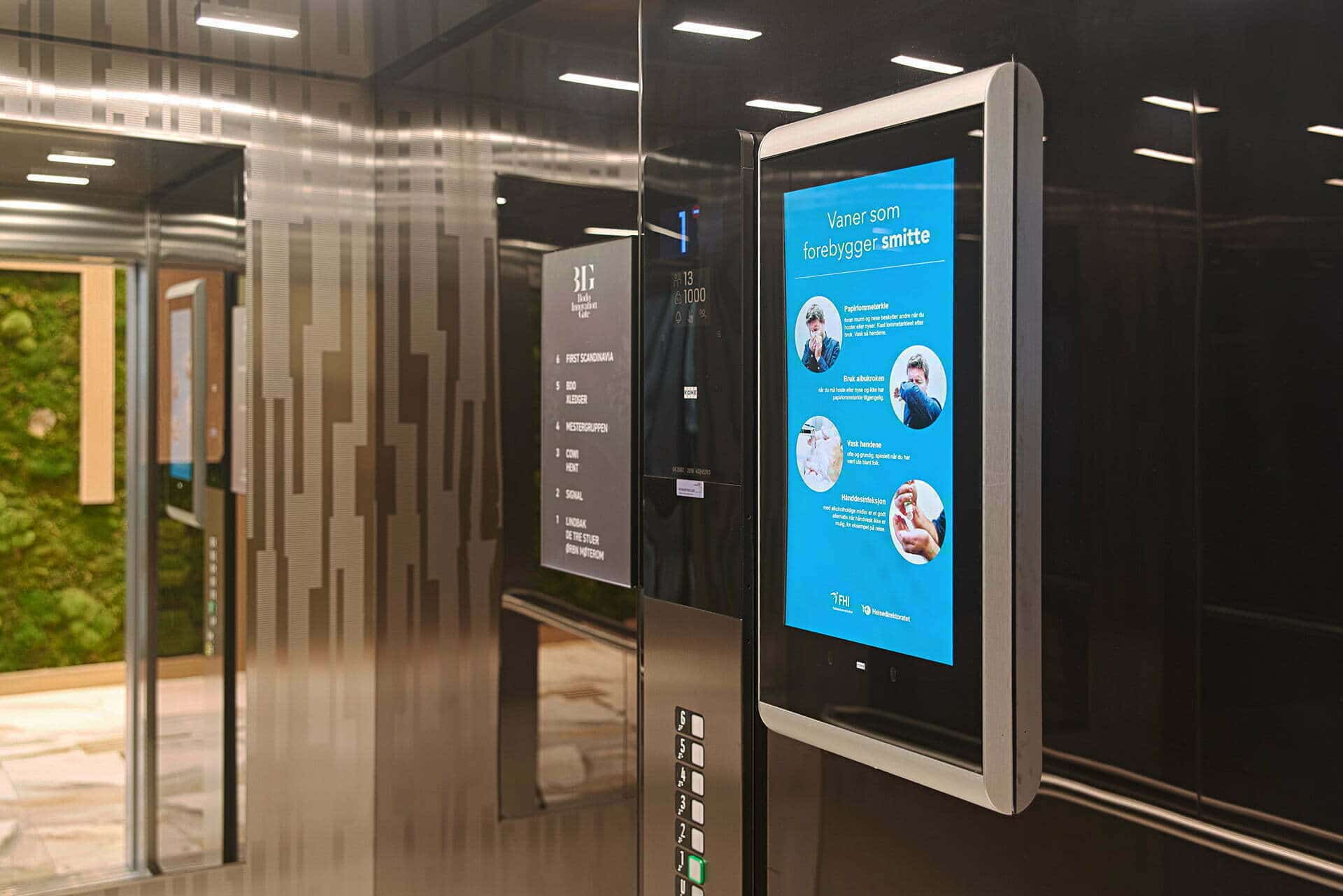 XPO Screens Narrowcasting Digital signage Invite XASTing Elevator Screens Kone dSignage