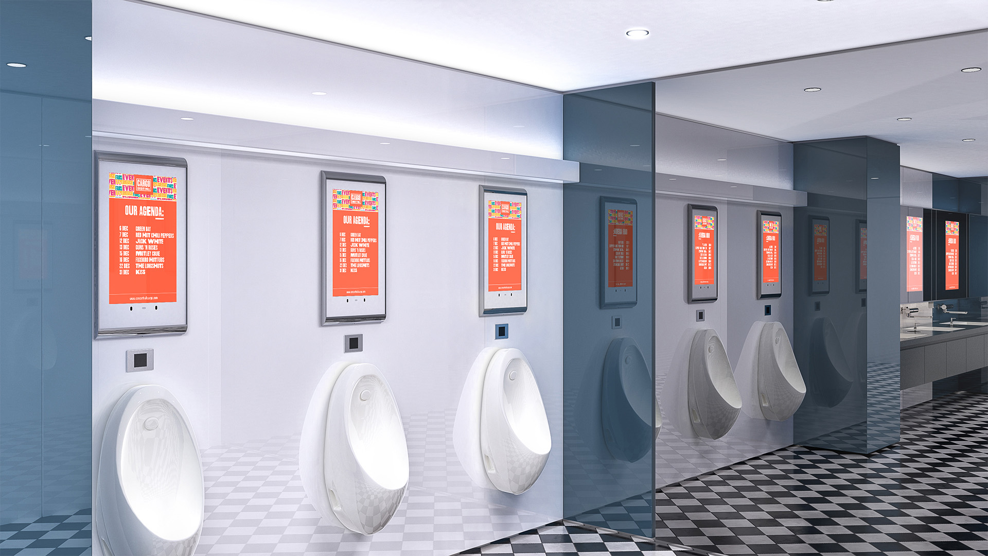 XPO Screens Narrowcasting Digital signage Invite XASTing Internal communication Restroom media