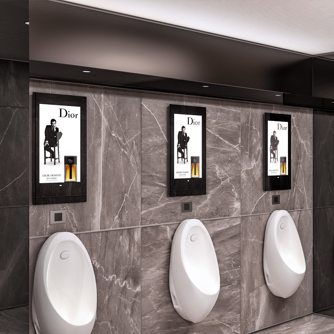 XPO Screens Narrowcasting Digital signage Invite XASTing DOOH Advertising Restroom media Dior