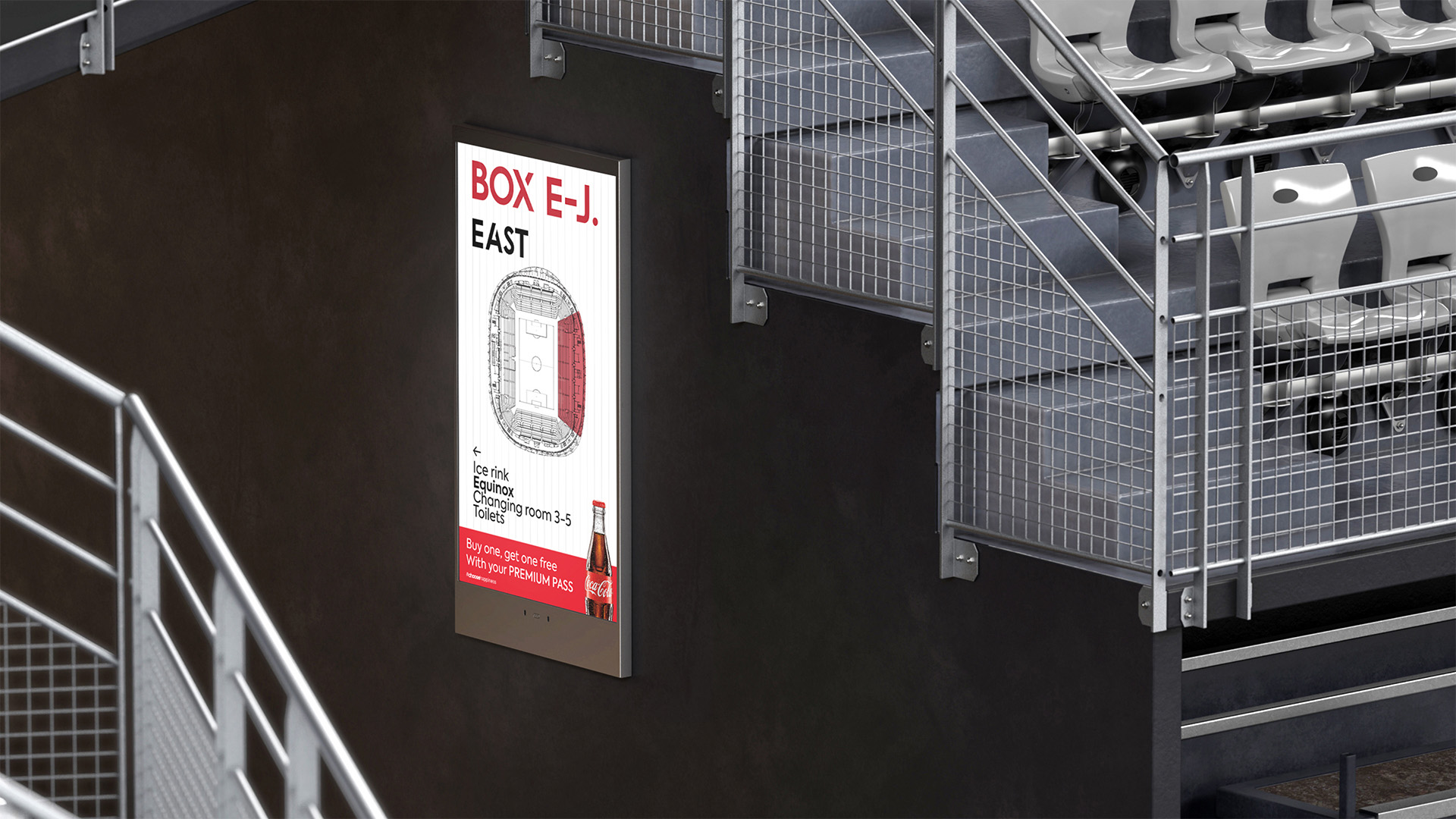 XPO Screens Narrowcasting Digital signage Invite XASTing DOOH Advertising Wayfinding Public buildings Coca Cola